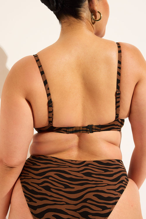 Swim Plunge Top in Zebra