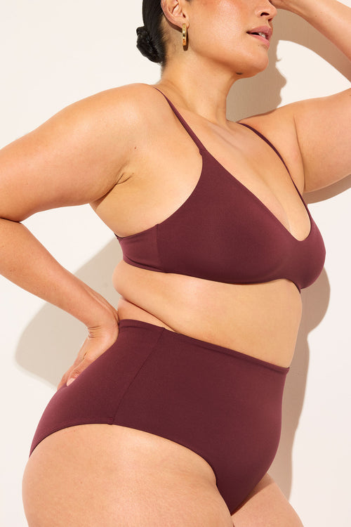 Swim Scoop Top in Garnet