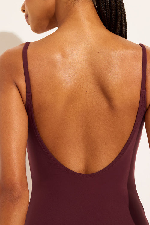 Swim Strappy One-Piece in Garnet