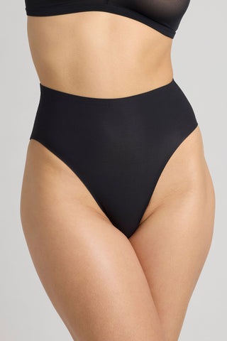 Detail view of Base High Rise Brief in Black (Pack) for sizer