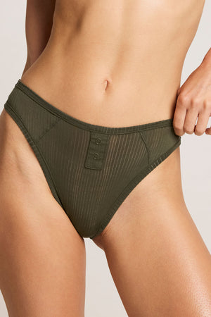 Whipped French Cut Brief in Moss
