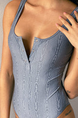 Thumbnail image #3 of Silky Bodysuit in Slate Moiré