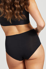 Thumbnail image #5 of Cotton High Waist Brief in Black (Pack) [Christy XS-S]