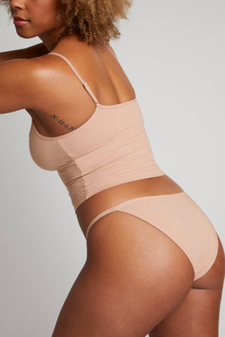 Detail view of Cotton String Bikini in Buff (Pack) for sizer