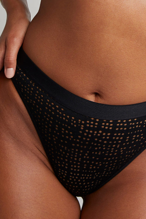 Eyelet Lace French Cut Brief in Black