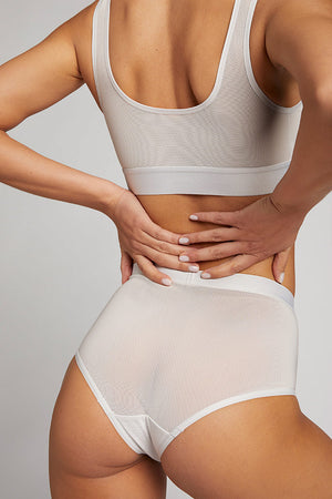 Choose your new Negative Underwear Best Sellers Sieve High-Waist Brief In  Buff + White and get 20% off