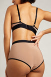 Thumbnail image #2 of Sieve High-Waist Brief in Buff + Black [Giselle S]