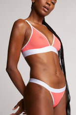 Thumbnail image #3 of Sieve Thong in Coral + White
