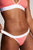 Sieve Thong in Coral + White