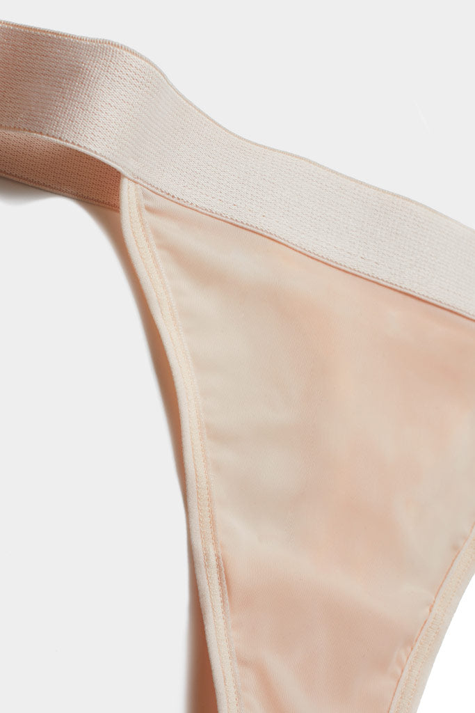 Silky Thong in Peach  Women's Silk Thongs - Negative Underwear