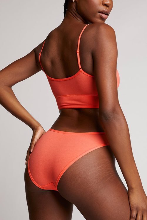 Cloud Cotton Bralette in Coral
