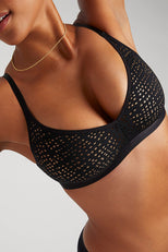 Thumbnail image #1 of Eyelet Lace Non-Wire Bra in Black [Morgan 2]