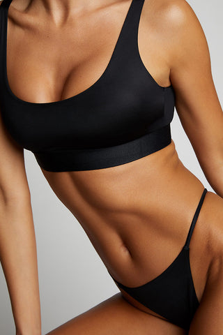 Detail view of Glacé Bra Top in Black for sizer