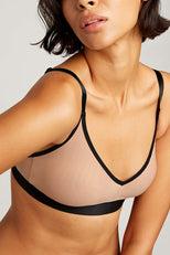 Thumbnail image #1 of Silky Non-Wire Bra in Buff + Black