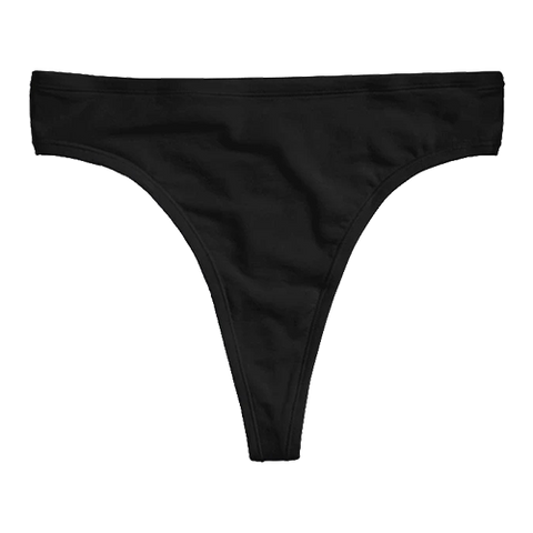 Detail view of Cotton Thong in Black (Pack) for sizer