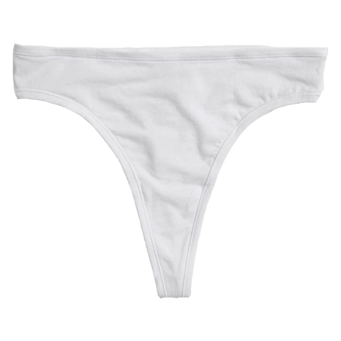 Detail view of Cotton Thong in White (Pack) for sizer