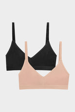 Thumbnail image #1 of Silky Non-Wire Bra in Black and in Buff 2-Pack