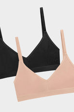 Thumbnail image #2 of Silky Non-Wire Bra in Black and in Buff 2-Pack
