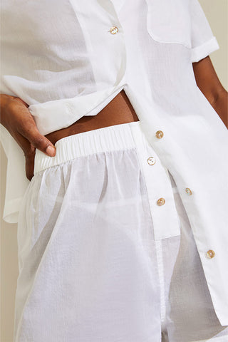 Detail view of Island Boxer in White for sizer