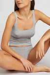 Thumbnail image #3 of Whipped Cropped A-Top in Heather Grey [Ksenia XS]
