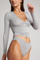 Thumbnail image #4 of Whipped Henley in Heather Grey [Ksenia XS]