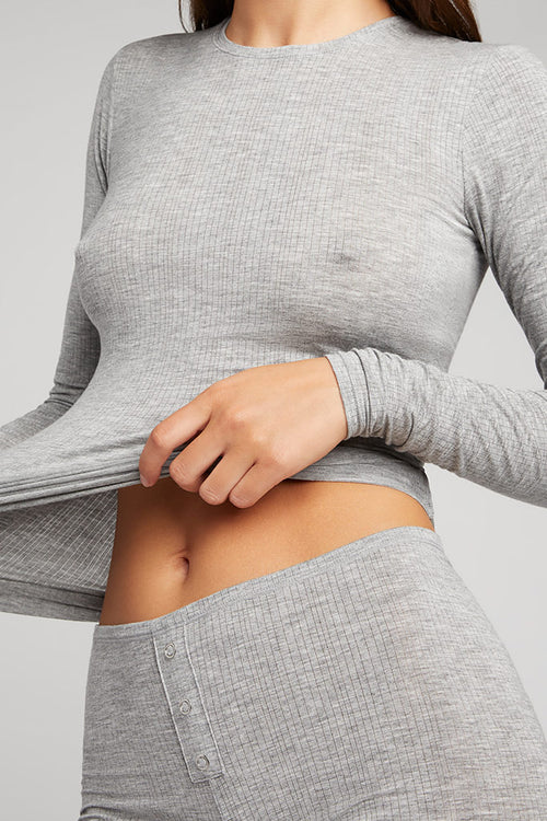 Whipped Long Sleeve in Heather Grey