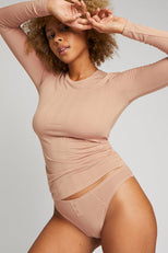 Thumbnail image #1 of Whipped Long Sleeve in Buff [Morgan M]