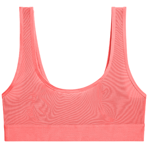 Detail view of Sieve Bra Top in Coral for sizer