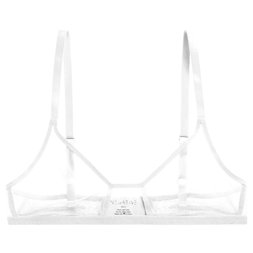Sieve Cutout Bra in White  Cutout Bralette - Women's Underwear – Negative  Underwear