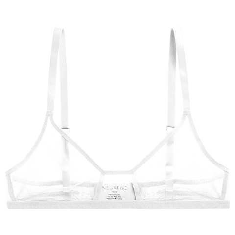 Detail view of Sieve Cutout Bra in White for sizer