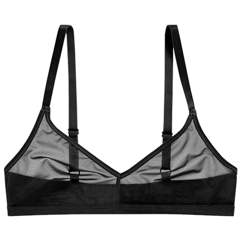 Detail view of Sieve Non-Wire Bra in Black for sizer