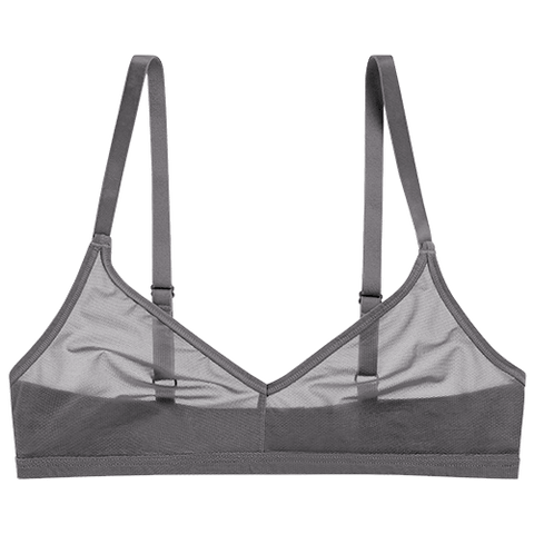 Detail view of Sieve Non-Wire Bra in Graphite for sizer