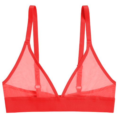 Sieve Triangle Bra in Cherry  Plunge Bras - V-Neck Bras - Red Lingerie –  Negative Underwear