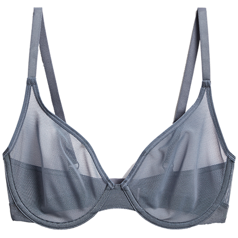 Detail view of Sieve Demi Bra in Slate for sizer