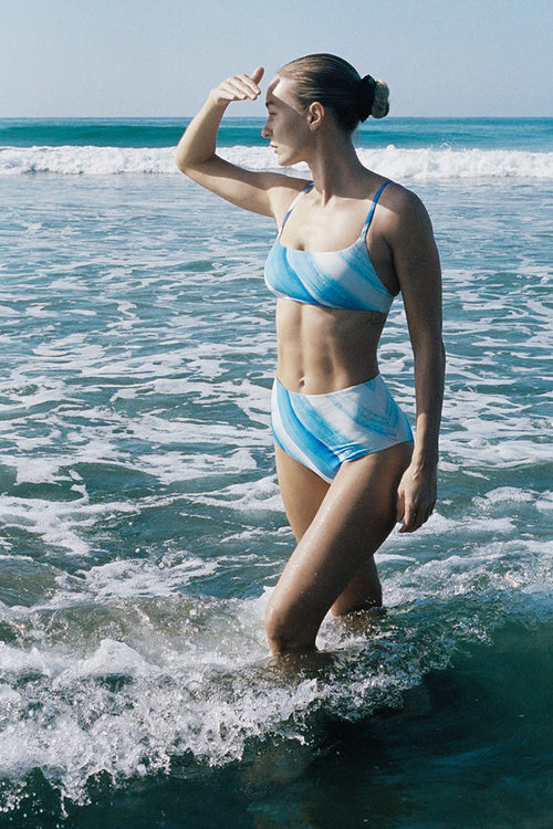 Swim Crop Top in Surf