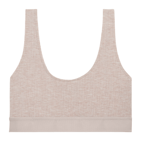 Detail view of Whipped Bra Top in Sand for sizer
