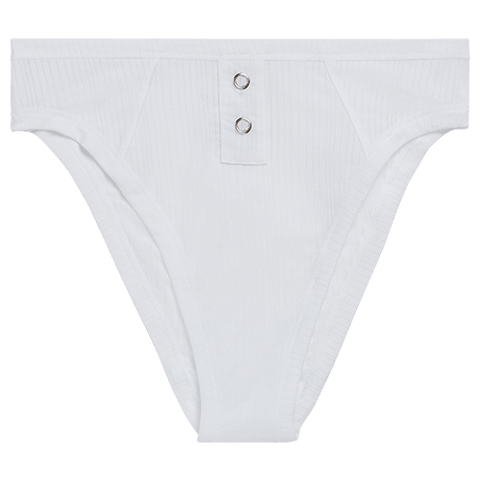 Detail view of Whipped French Cut Brief in White for sizer