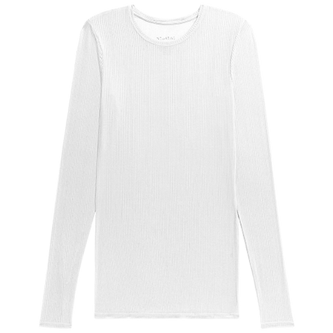Detail view of Whipped Long Sleeve in White for sizer
