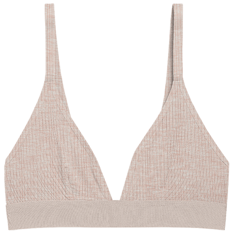 Detail view of Whipped Triangle Bra in Sand for sizer