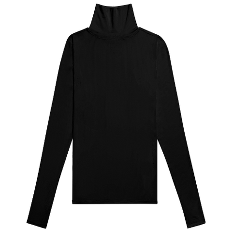 Detail view of Whipped Turtleneck in Black for sizer