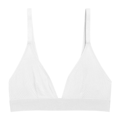 Detail view of Whipped Triangle Bra in White for sizer